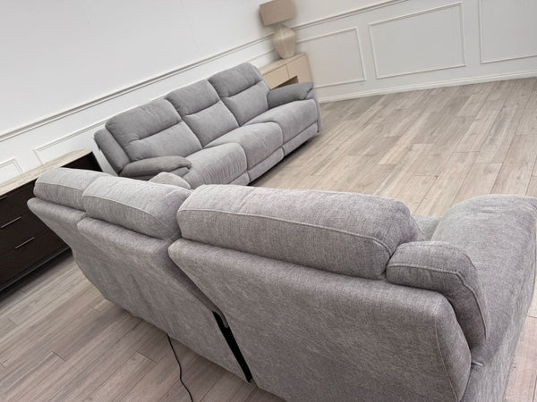 Touch 3 & 3 Seater Power Recliner Grey Fabric Sofa Set