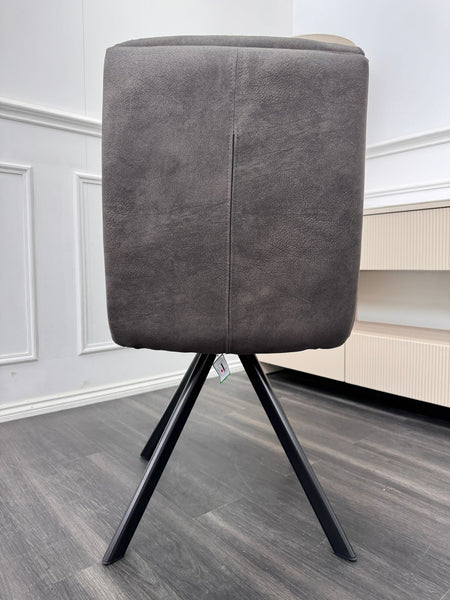 Njord Swivel Dining Chair Anthracite Grey Fabric (Choose Quantity)