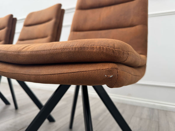 Njord Swivel Dining Chairs Rust Fabric