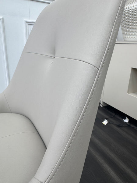 FV Avorio Pale Grey Faux Leather Swivel Dining Chair (Choose Quantity)
