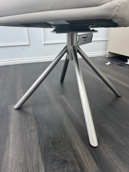 FV Avorio Pale Grey Faux Leather Swivel Dining Chair (Choose Quantity)