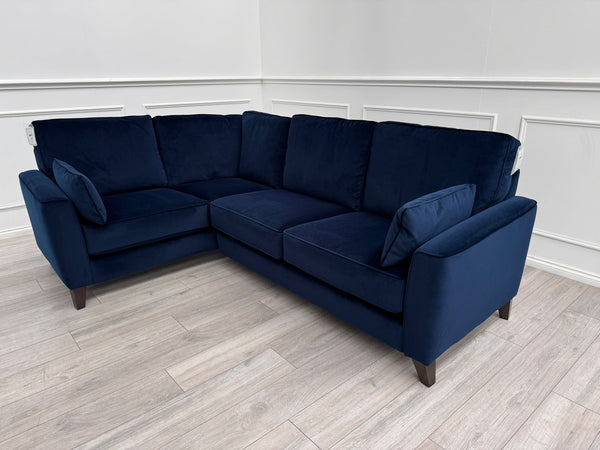 Brondby Navy Blue Small Fabric Corner Sofa LHF