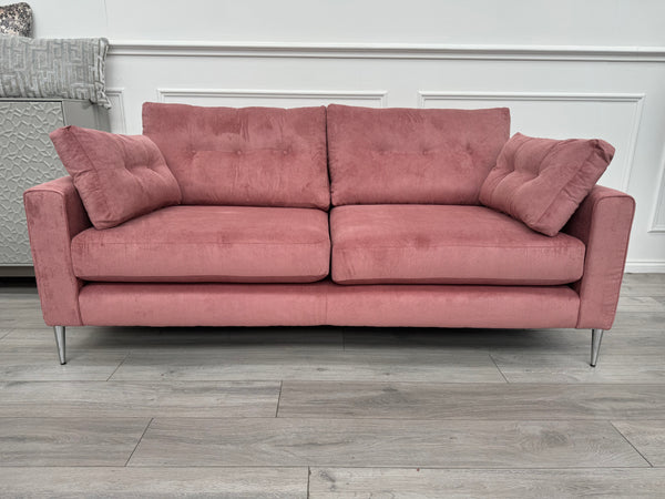 Maya Pink Cord Fabric 3+2 Seater Sofa Set Fast Delivery Available