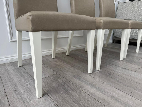 ALF Fascina Set of 6 Faux Leather Dining Chairs Taupe/ Cream RRP £3,447