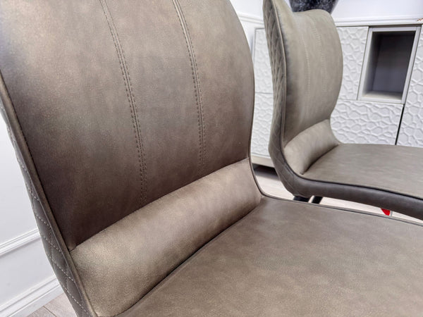 Murcia Grey Faux Leather Dining Chairs (Choose Quantity)