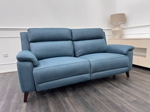 La Z Boy Bella 3 Seater Blue Fabric Power Recliner