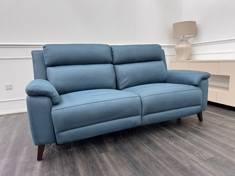 La Z Boy Bella 3 Seater Blue Fabric Power Recliner