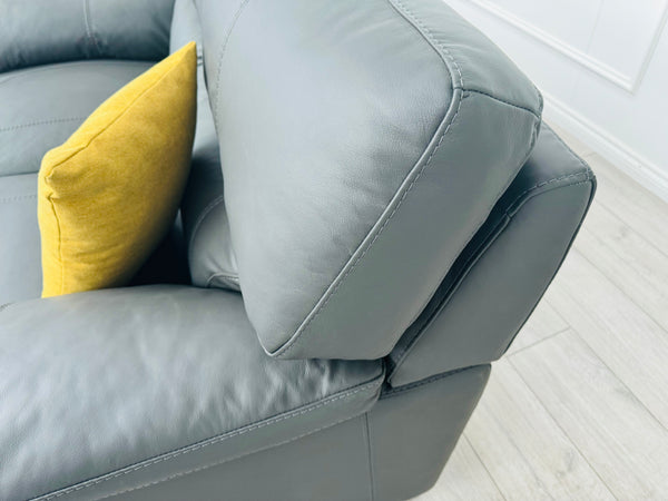 Cozee Dark Grey Leather 2.5+2 Seater Sofa Set