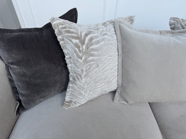 Sasha 4 Seater Sofa Pillow Back Cream Fabric Grand Sofa