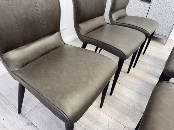 Murcia Grey Faux Leather Dining Chairs (Choose Quantity)