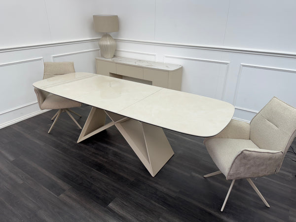 Mirage Large Extending Dining Table marble-effect ceramic top 180-240cm