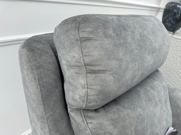 Kingsbury Grey Velour Static 3 Seater Sofa + Power Recliner Armchair