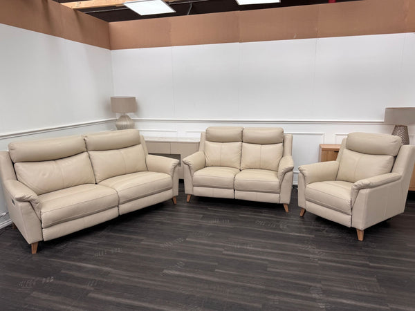 La Z Boy Kenzie Leather 3 & 2 Seater & Armchair Power Recliner Sofa Set
