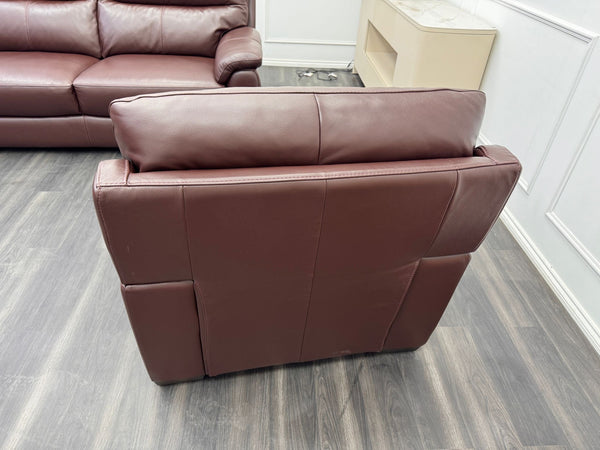 Brown Leather 3 & 2 Seater & Armchair Static Sofa Set