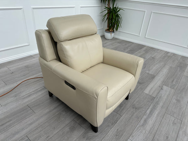 Zen Leather Power Recliner Chair Power Headrest Power Lumber