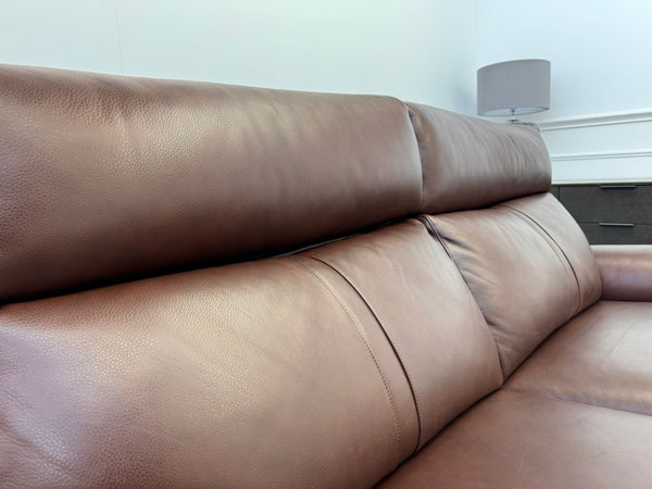 La Z Boy Paris 3 Seater Brown Leather Power Recliner