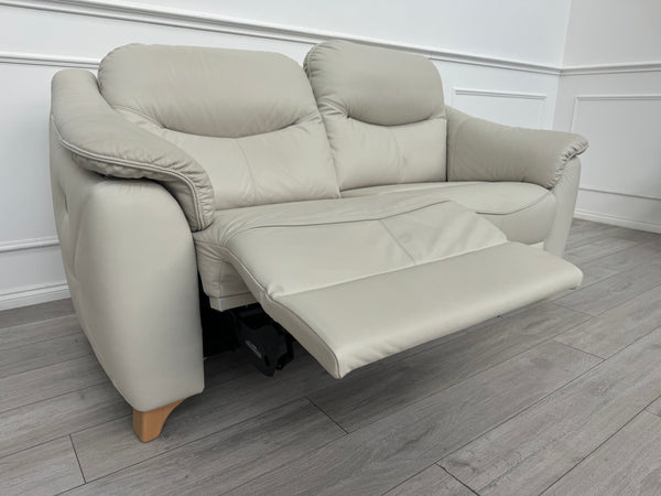 G Plan Jackson Power Recliner 3 Seater Sofa Cambridge Chalk Leather