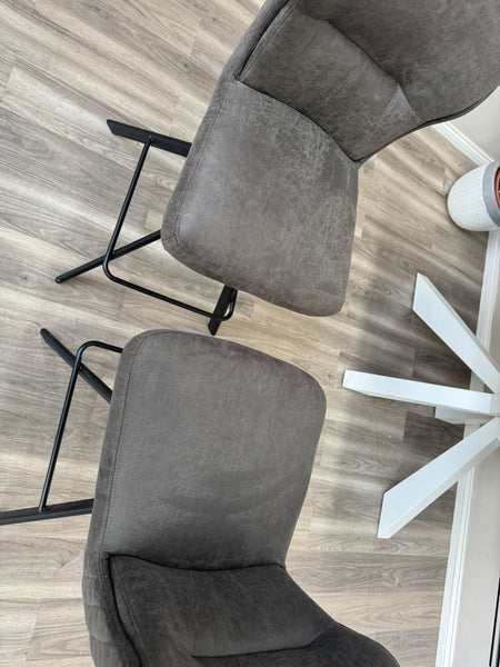 Loki Swivel Bar Stool Grey Charcoal Fabric Swivel Stylish Aesthetic Kitchen Chairs