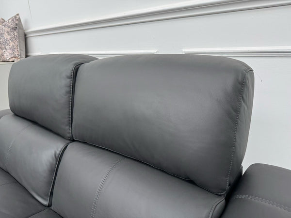 New York Power Recliner 3&2 + Armchair Sofa Set Grey Leather