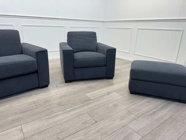 Sonno Electric 3 Seater Sofa Bed + 2x Armchairs Sofa Set Charcoal Grey + footstool