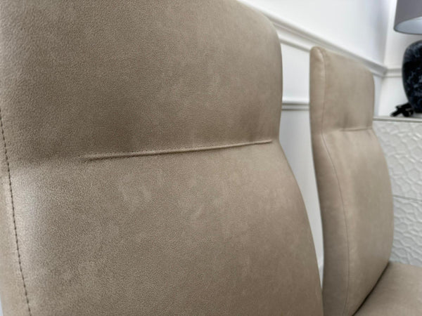 ALF Fascina Set of 6 Faux Leather Dining Chairs Taupe/ Cream RRP £3,447