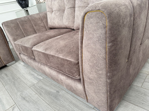 FURNITURE VILLAGE ARIANA 2+2 Seater Sofa Set Classic Back Dapple Chocolate