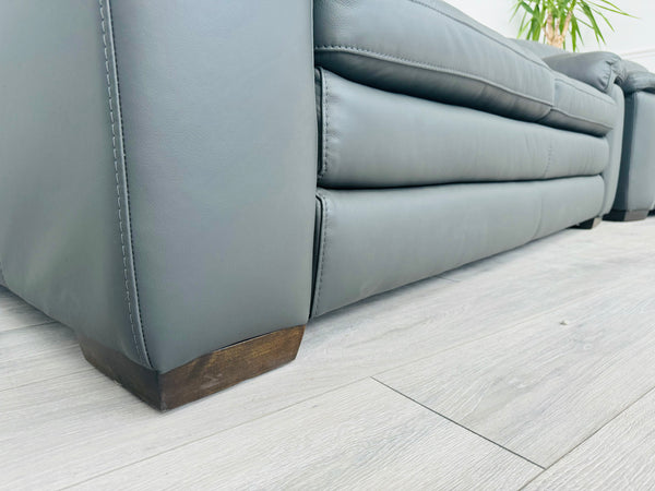 Cozee Dark Grey Leather 2.5+2 Seater Sofa Set