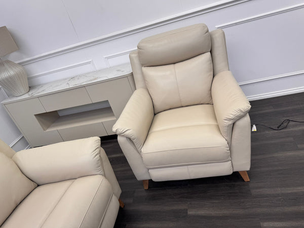 La Z Boy Kenzie Leather 3 Seater & Armchair Power Recliner Sofa Set