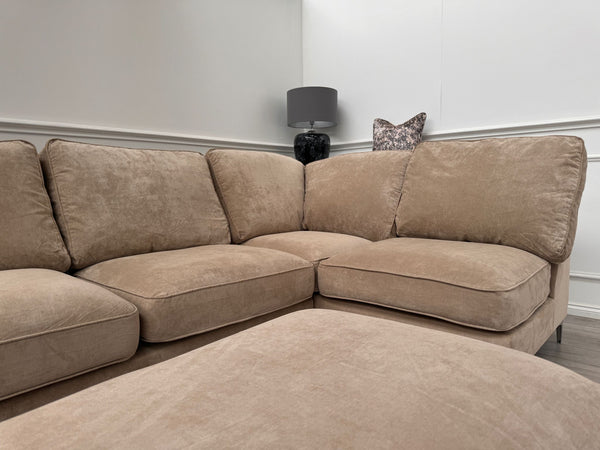 Legend Fabric Terminal End Corner Sofa Footstool Mushroom