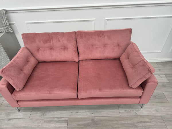 Maya Pink Cord Fabric 3+2 Seater Sofa Set Fast Delivery Available