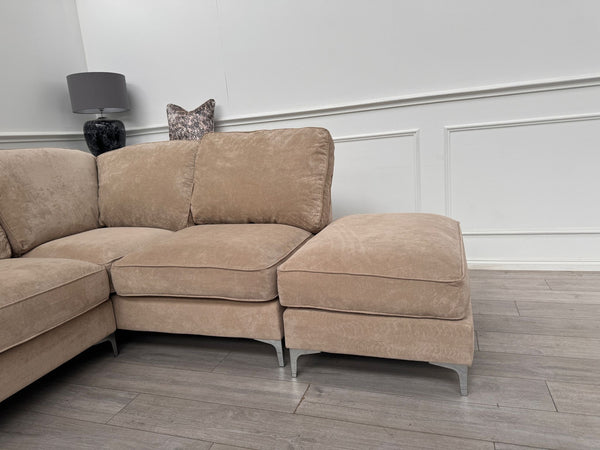 Legend Fabric Terminal End Corner Sofa Footstool Mushroom
