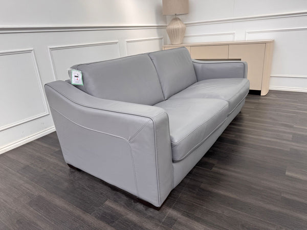 Optimus Grey Leather 3 Seater Sofa Bed Mattress Supplied