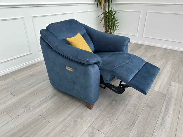 Jackson Power Recliner Armchair Stingray Indigo Fabric RRP £1,809