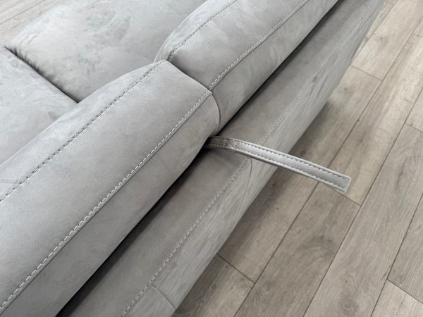 Optimus 3 Seater Sofabed Sofa Silver Grey Microfibre