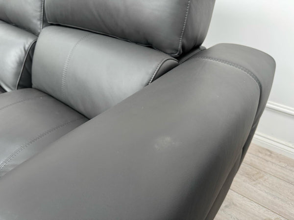 New York Power Recliner 3&2 + Armchair Sofa Set Grey Leather