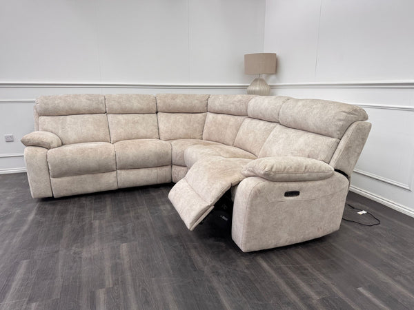 Moreno Large Corner Plush Velvet Set Power Recliner