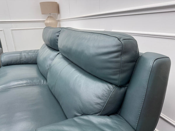 Missouri Lake Green Leather 3 & 3 Static Sofa Set
