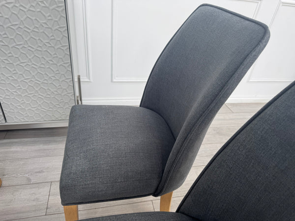 Hamilton Charcoal Grey Fabric Wooden Dining Chairs