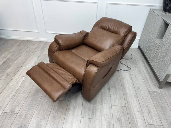 Parker Knoll Boston Leather Lift and Rise Recliner Armchair Brown Leather RRP £3445