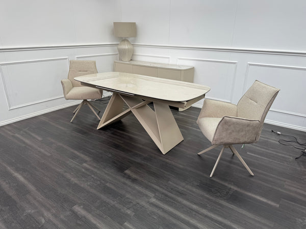 Mirage Large Extending Dining Table marble-effect ceramic top 180-240cm