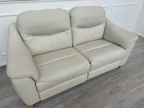 G Plan Jackson Power Recliner 3 Seater Sofa Cambridge Chalk Leather