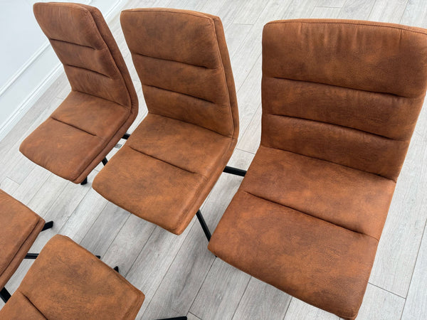 Njord Swivel Dining Chairs Rust Fabric