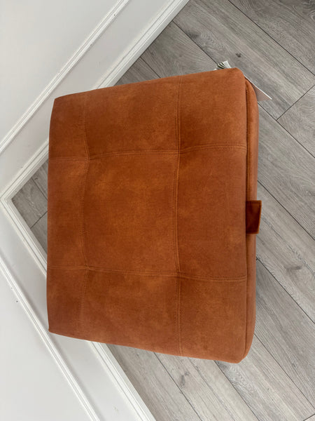 Furniture Village Moet Plush Velvet Orange Large Storage Footstool