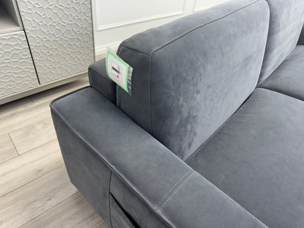 Sonno Electric 3 Seater Sofa Bed + 2x Armchairs Sofa Set Charcoal Grey + footstool