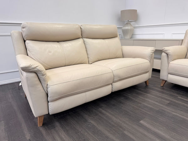 La Z Boy Kenzie Leather 3 Seater & Armchair Power Recliner Sofa Set