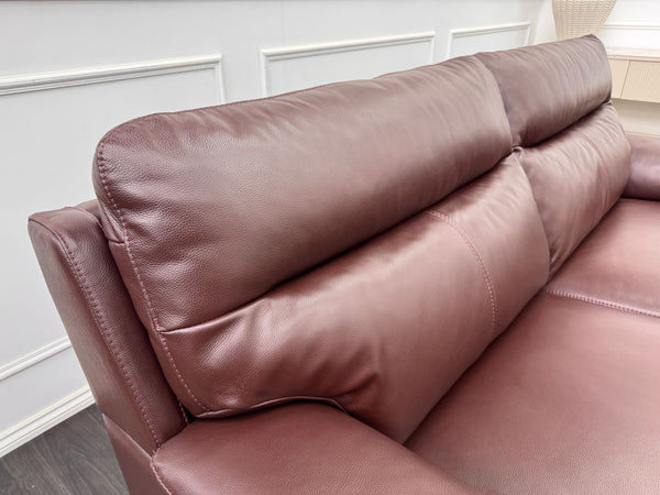 Brown Leather 3 & 2 Seater Static Sofa Set