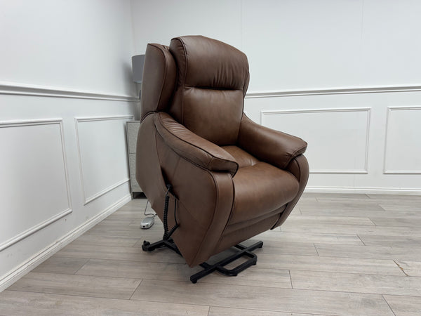 Parker Knoll Boston Leather Lift and Rise Recliner Armchair Brown Leather RRP £3445
