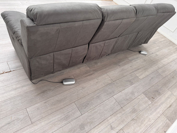 Moreno 4 Seater Power Recliner Sofa In Charcoal Material