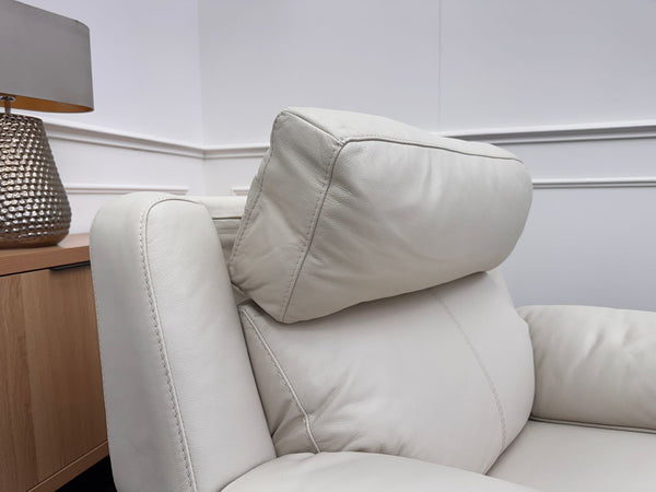 Starlight White Leather Power Recliner Power Headrest Armchair