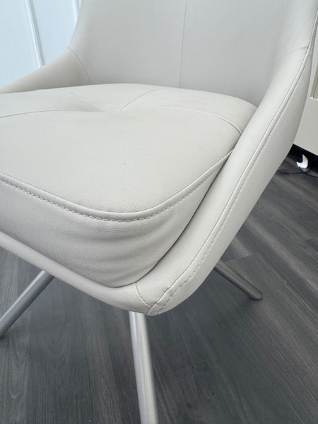 FV Avorio Pale Grey Faux Leather Swivel Dining Chair (Choose Quantity)